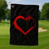 Simple Styled Valentines Heart Golf Towel thumb 1