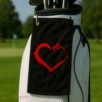 Simple Styled Valentines Heart Golf Towel thumb 2