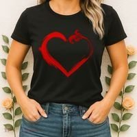 Simple Styled Valentines Heart Women's T-Shirt thumb 2