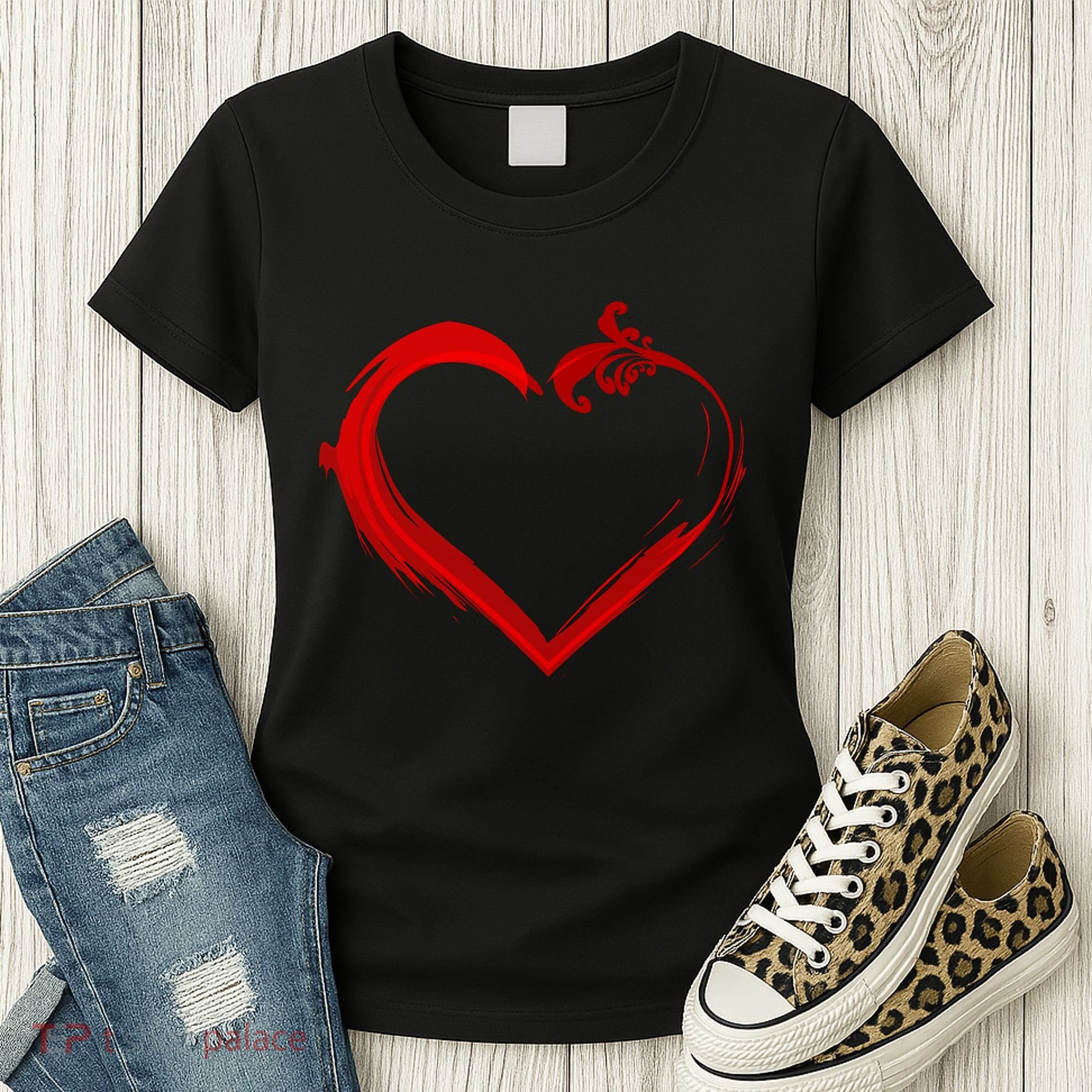 Simple Styled Valentines Heart Women's T-Shirt