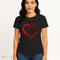 Simple Styled Valentines Heart Women's T-Shirt thumb 4