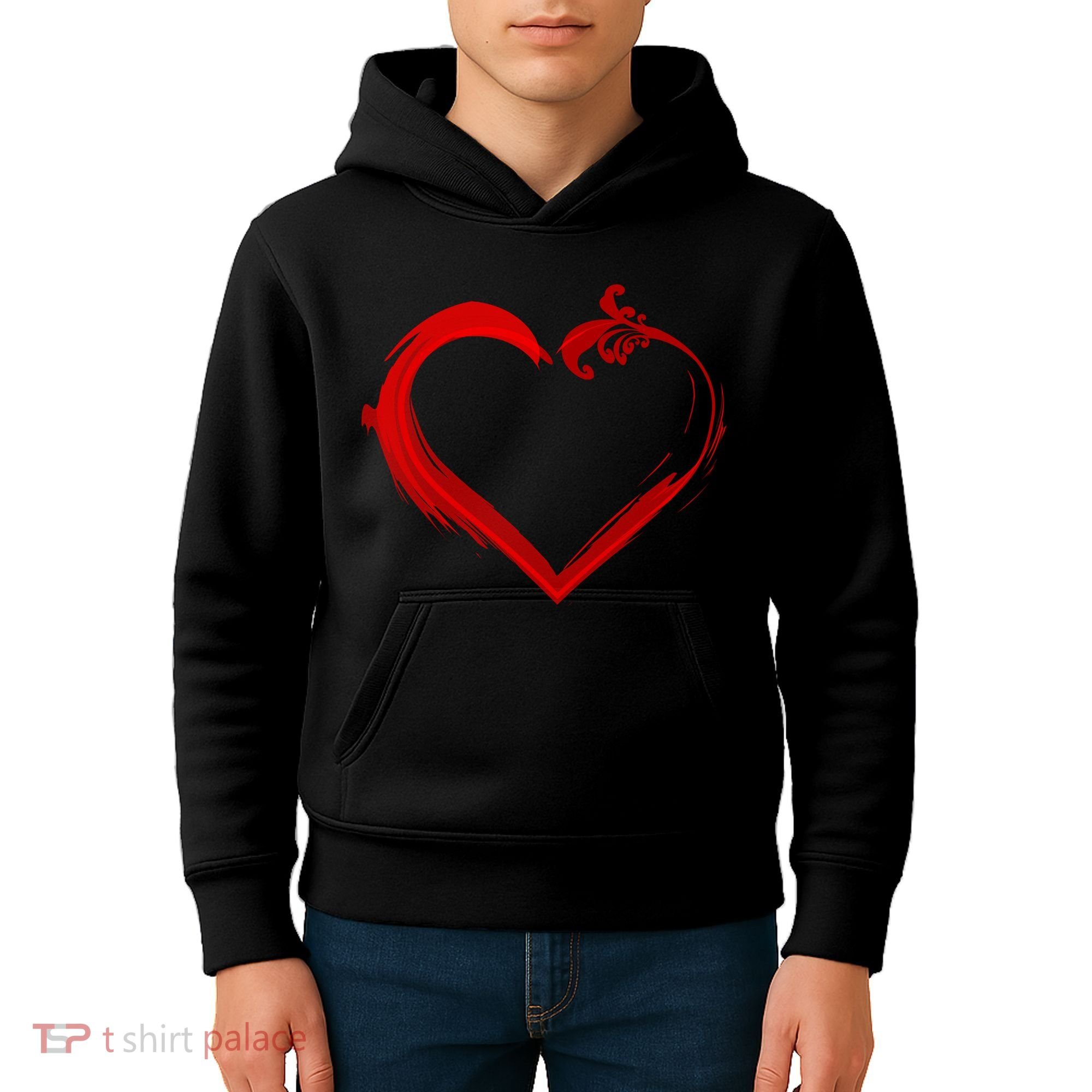 Simple Styled Valentines Heart Kids Hoodie