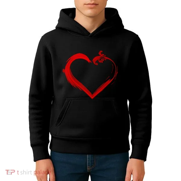 Simple Styled Valentines Heart Kids Hoodie