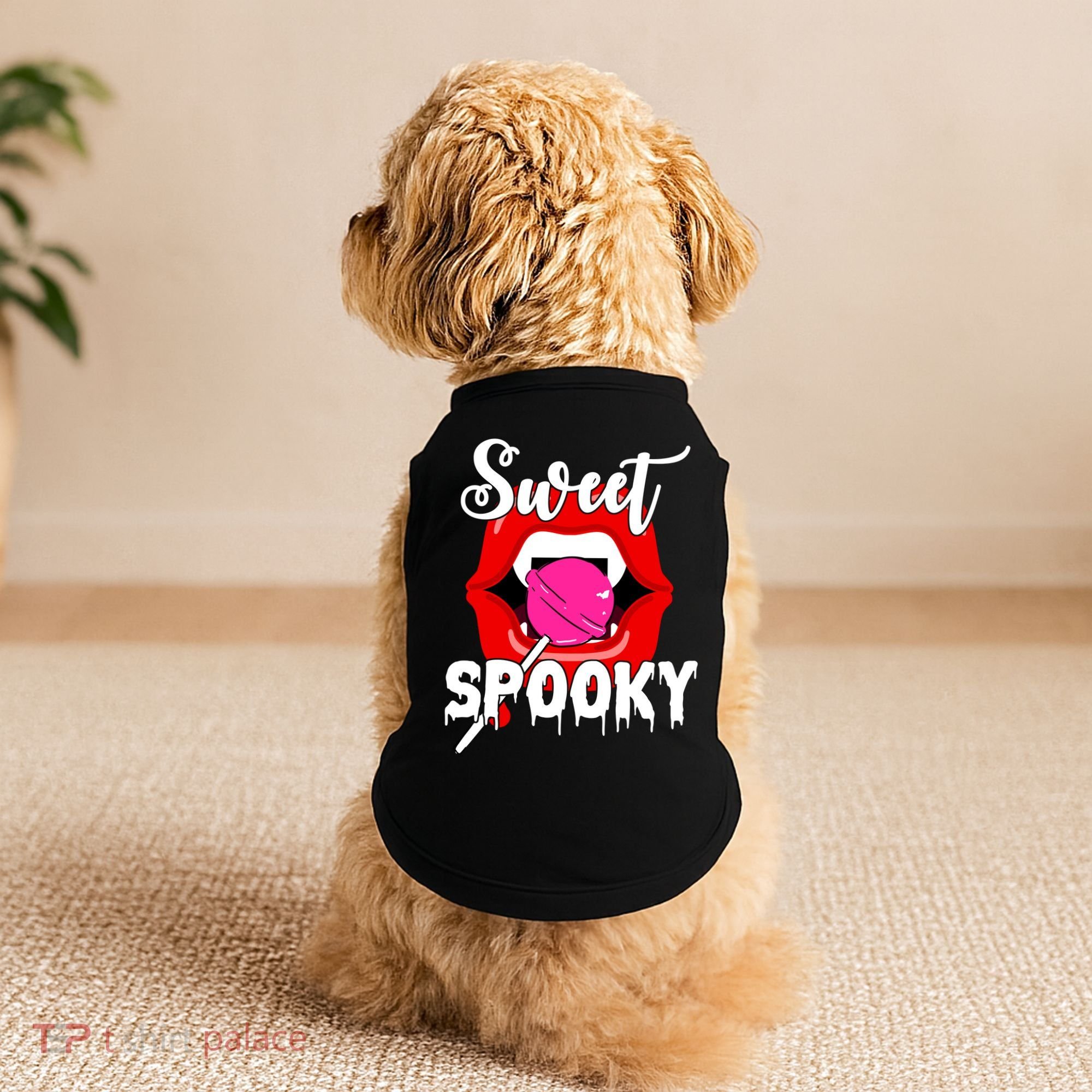 Sweet Spooky Vampire Lips Halloween Doggie Tank