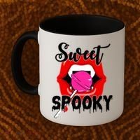 Sweet Spooky Vampire Lips Halloween Coffee Mug thumb 2