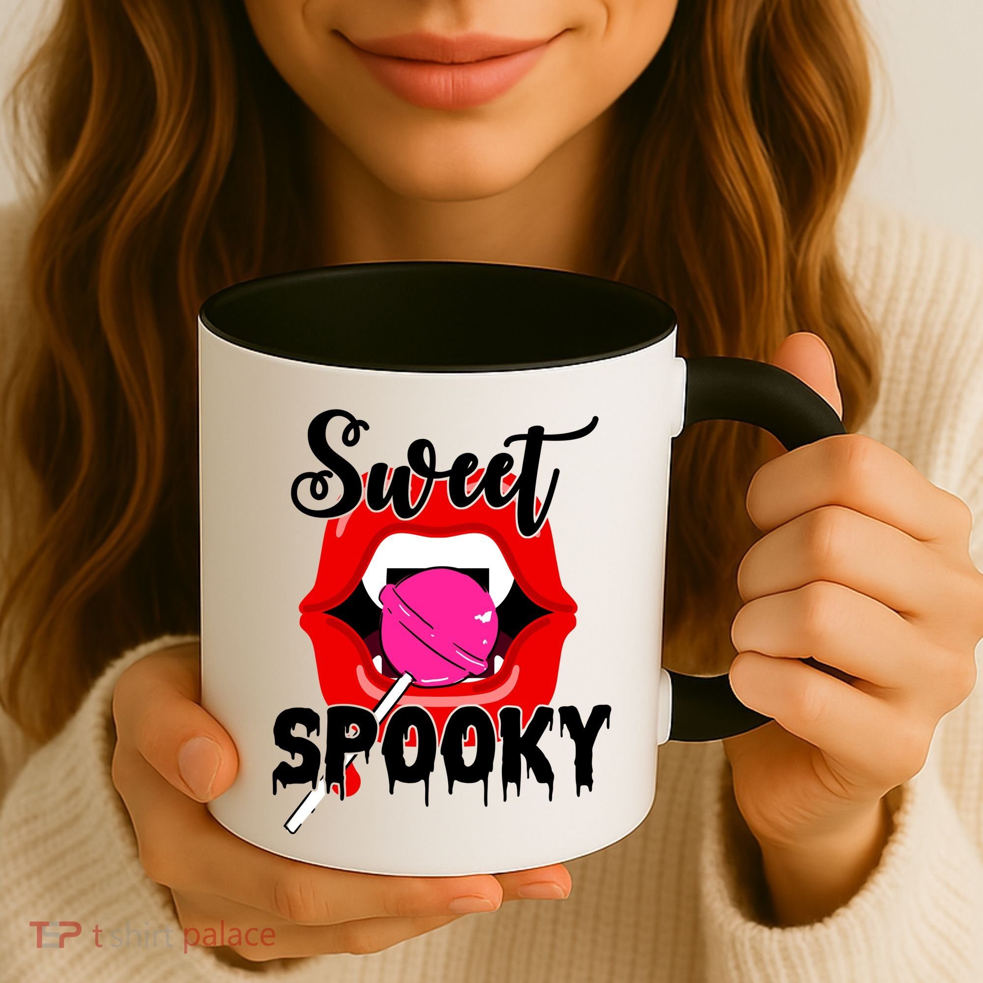 Sweet Spooky Vampire Lips Halloween Coffee Mug