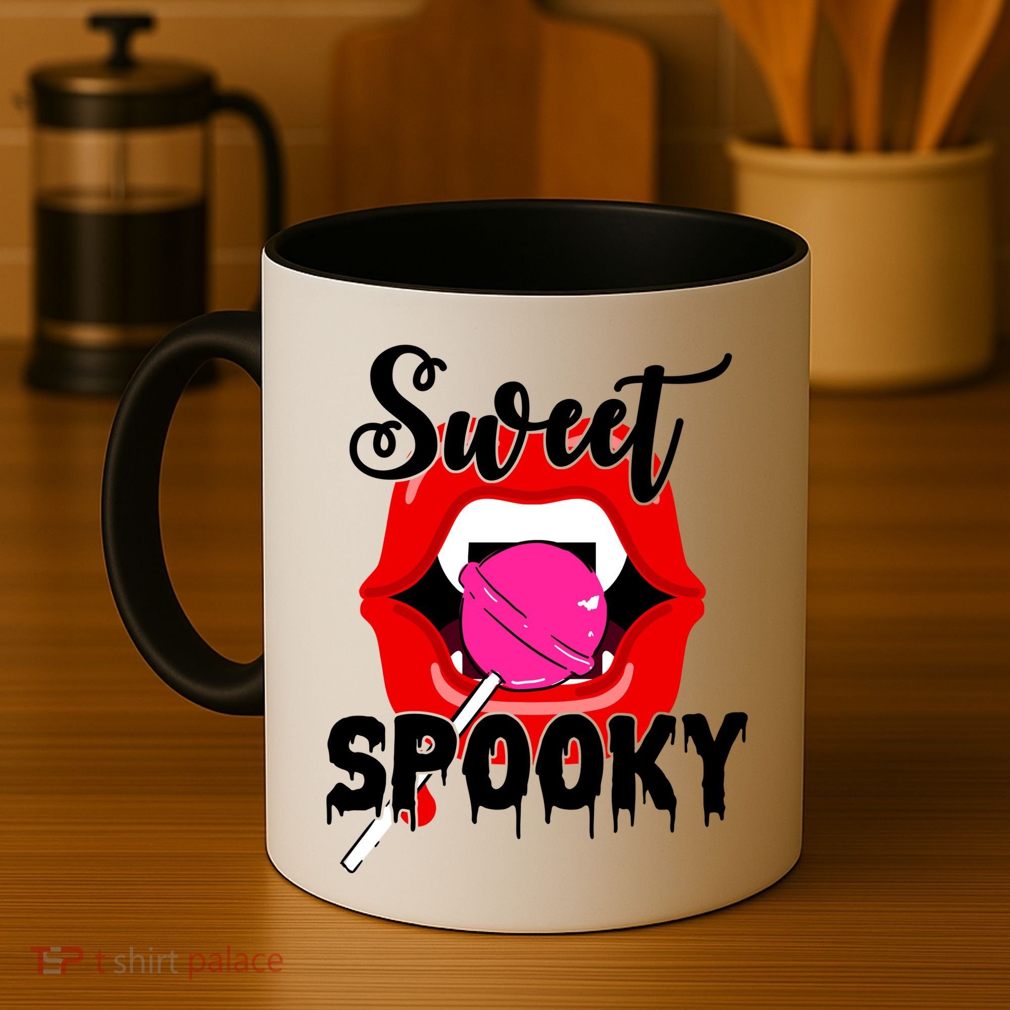 Sweet Spooky Vampire Lips Halloween Coffee Mug