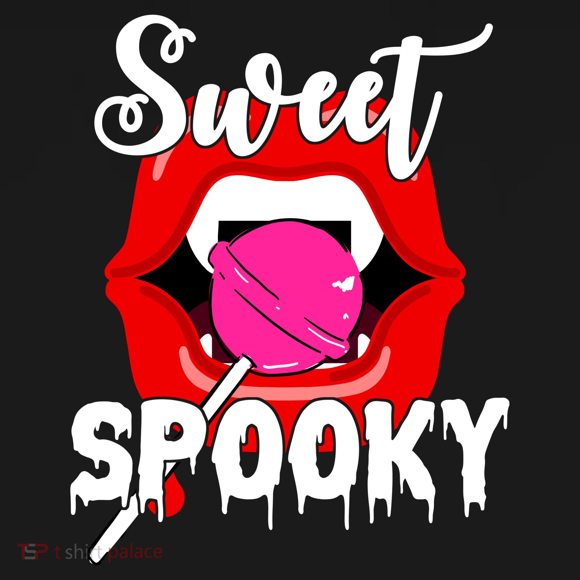 Sweet Spooky Vampire Lips Halloween Polo