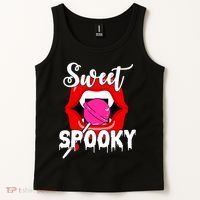 Sweet Spooky Vampire Lips Halloween Tank Top thumb 2