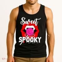 Sweet Spooky Vampire Lips Halloween Tank Top thumb 3