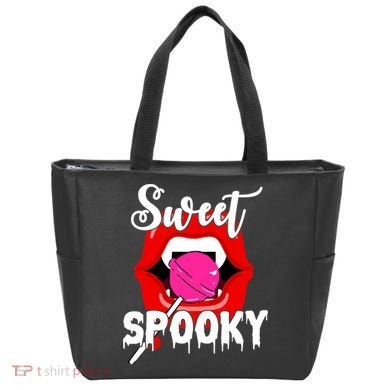 Sweet Spooky Vampire Lips Halloween Tote Bag