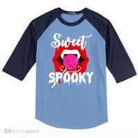 Sweet Spooky Vampire Lips Halloween Raglan Baseball Sleeve Shirt thumb 0
