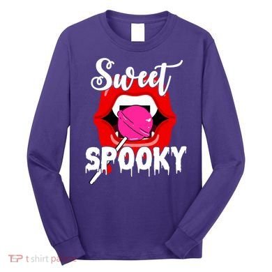Sweet Spooky Vampire Lips Halloween Long Sleeve Shirt