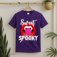 Sweet Spooky Vampire Lips Halloween T-Shirt thumb 2