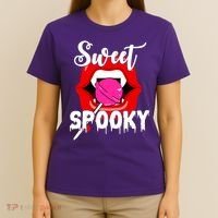 Sweet Spooky Vampire Lips Halloween T-Shirt thumb 4