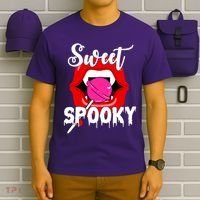 Sweet Spooky Vampire Lips Halloween T-Shirt thumb 6