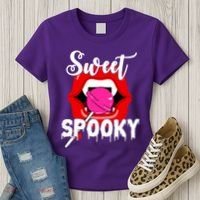 Sweet Spooky Vampire Lips Halloween Women's T-Shirt thumb 3