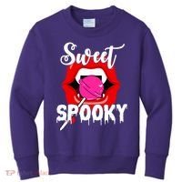 Sweet Spooky Vampire Lips Halloween Kids Sweatshirt thumb 0