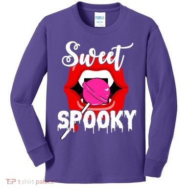 Sweet Spooky Vampire Lips Halloween Kids Long Sleeve Shirt