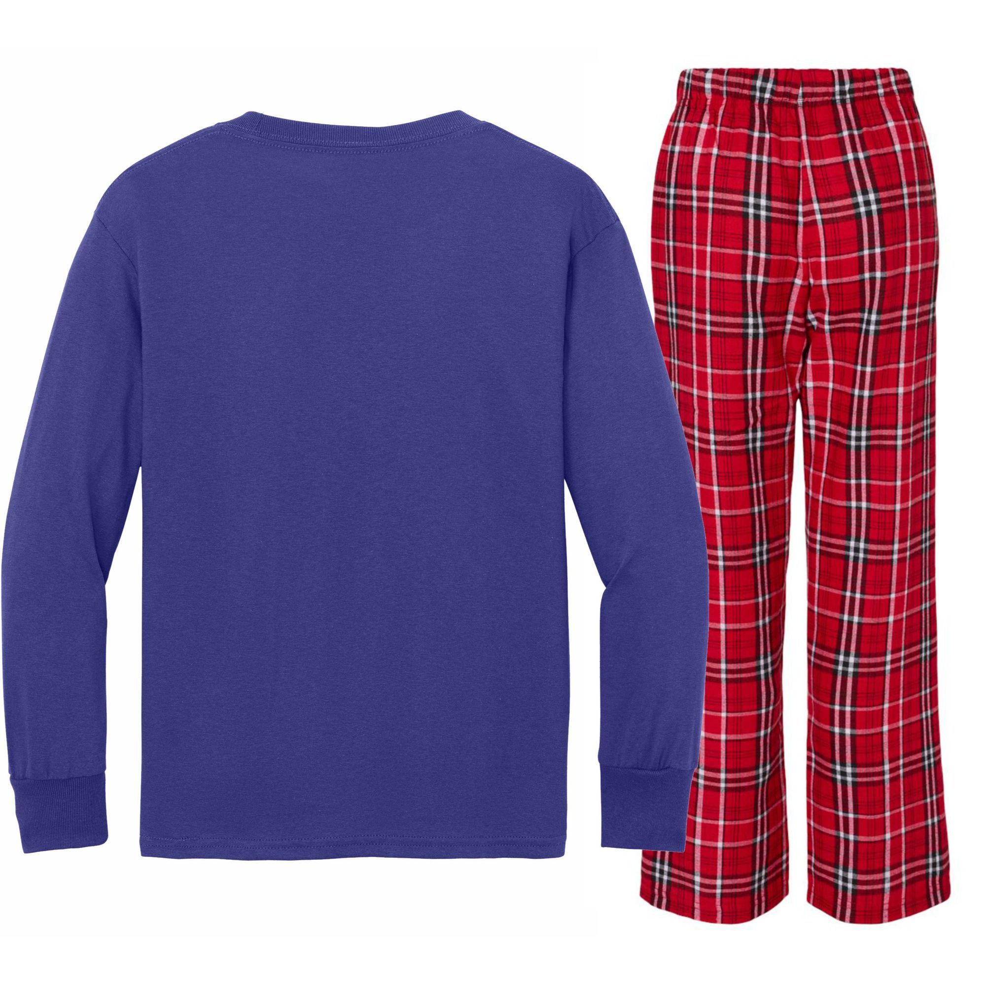 Sweet Spooky Vampire Lips Halloween Kids Long Sleeve Plaid Pajama Set