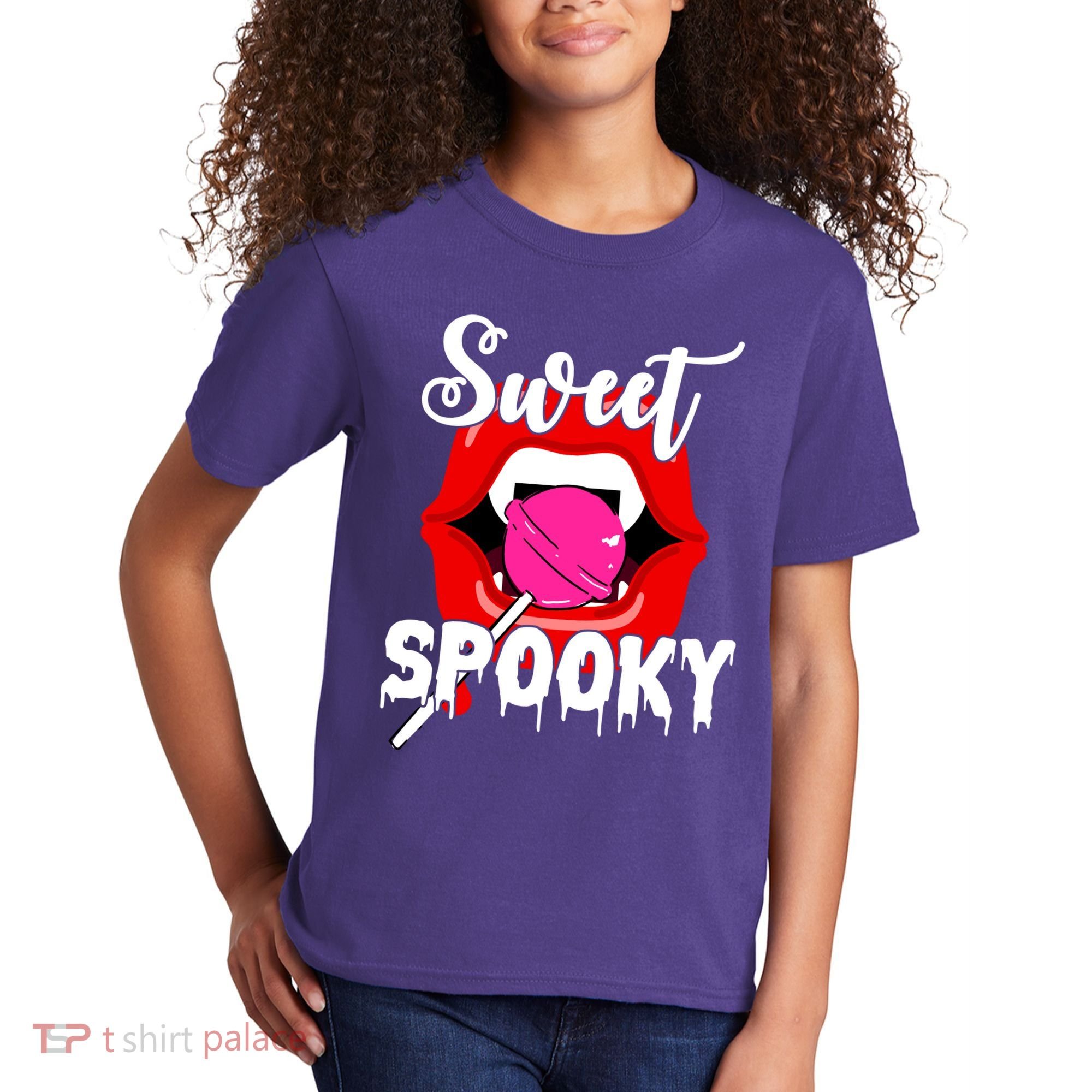Sweet Spooky Vampire Lips Halloween Kids T-Shirt