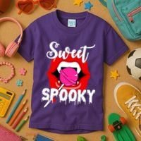 Sweet Spooky Vampire Lips Halloween Kids T-Shirt thumb 3
