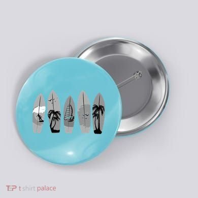Surfing Surfboard Vintage Classic Retro Surfboarder Surfer Gift Button