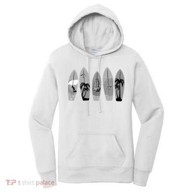 Surfing Surfboard Vintage Classic Retro Surfboarder Surfer Gift Women's Hoodie