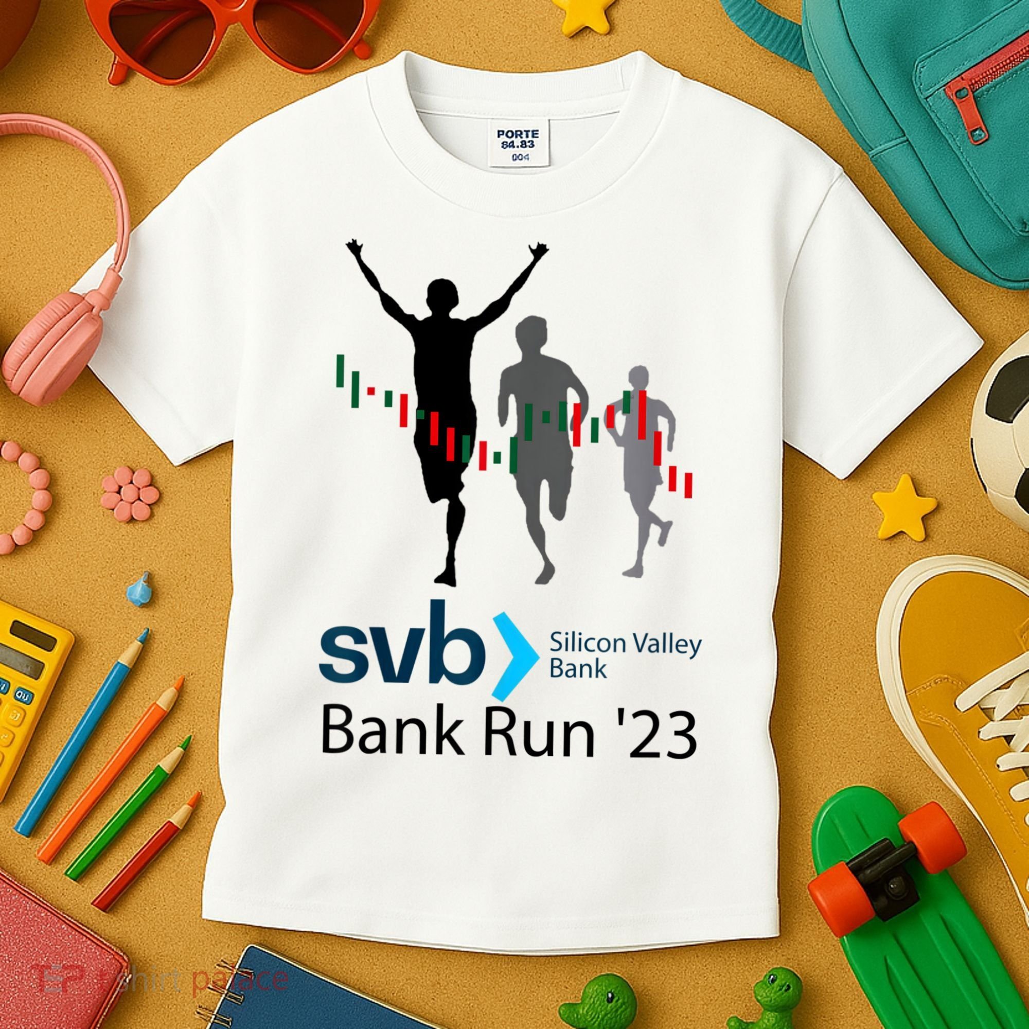Svb Silicon Valley Bank Run ′23 Kids T-Shirt