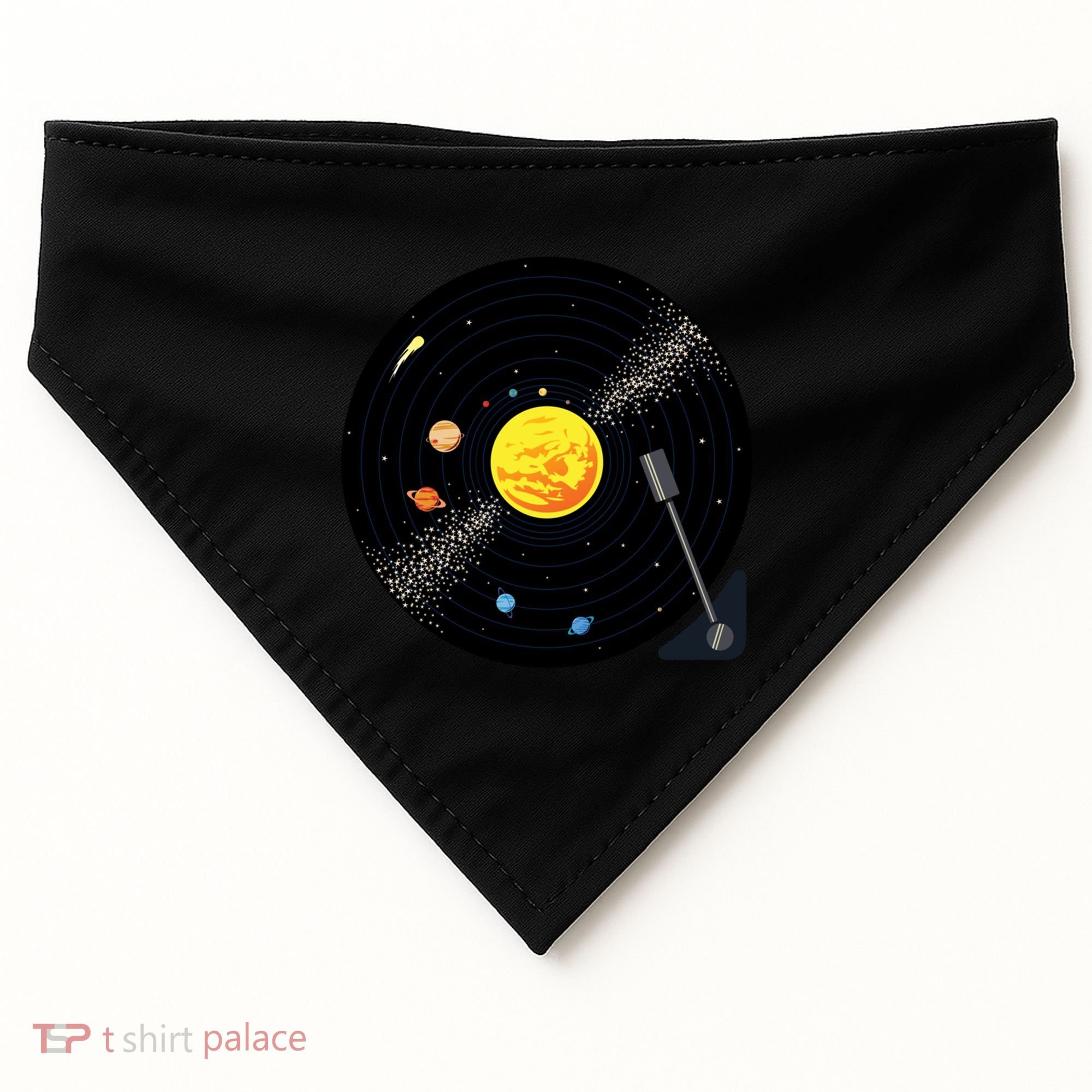 Solar System Vinyl Record Active USA-Made Doggie Bandana