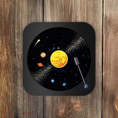 Solar System Vinyl Record Active Coaster