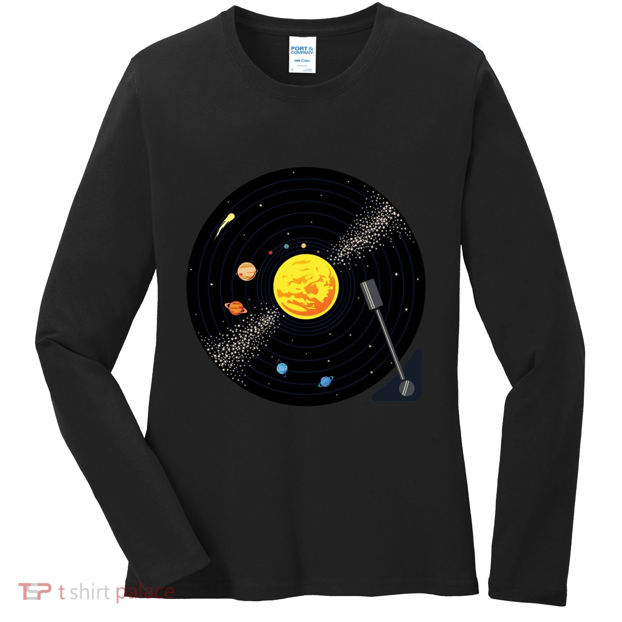 Solar System Vinyl Record Active Women's Long Sleeve Shirt
