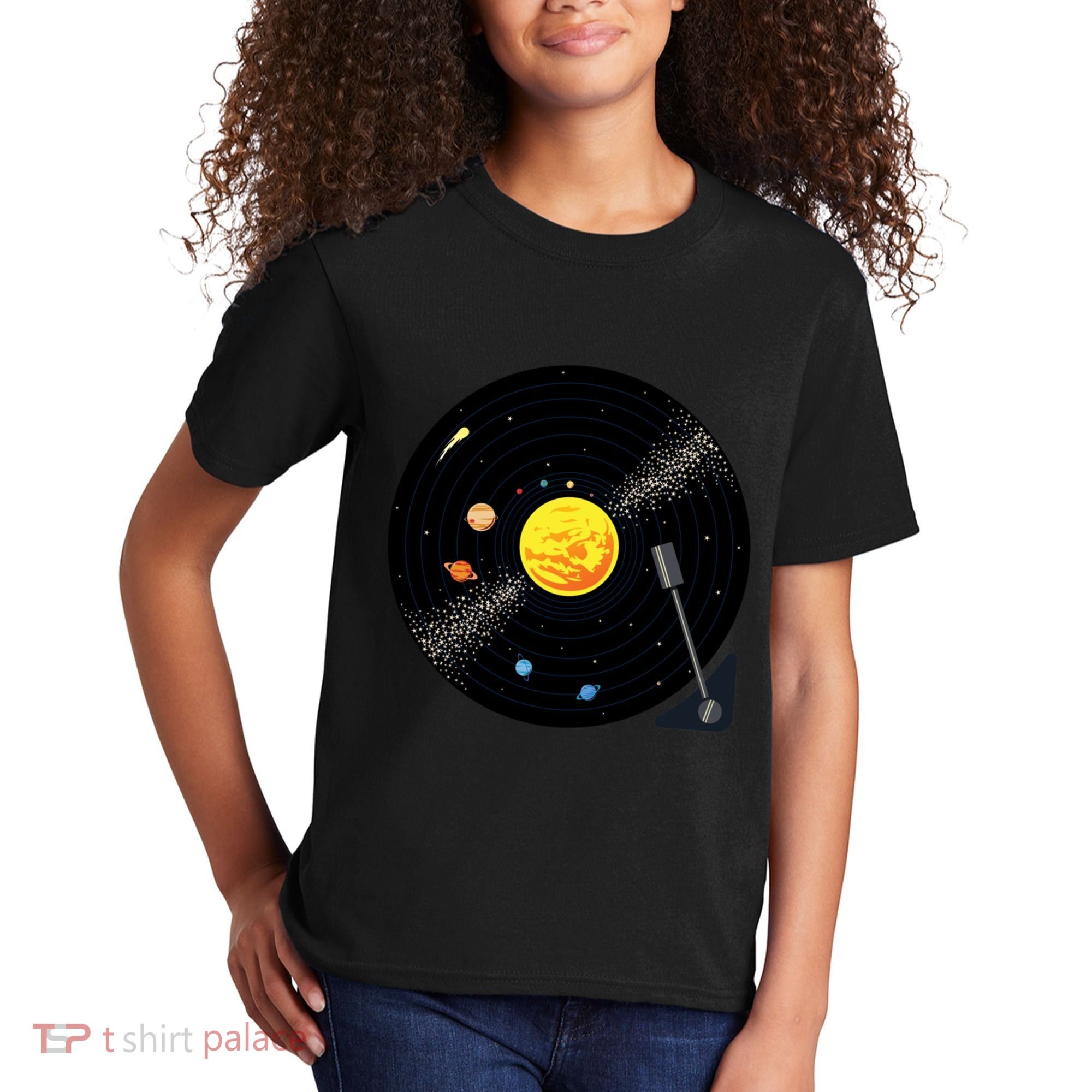 Solar System Vinyl Record Active Kids T-Shirt