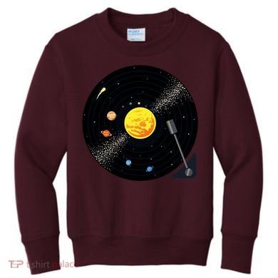 Solar System Vinyl Record Active Kids Sweatshirt