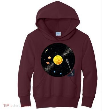 Solar System Vinyl Record Active Kids Hoodie