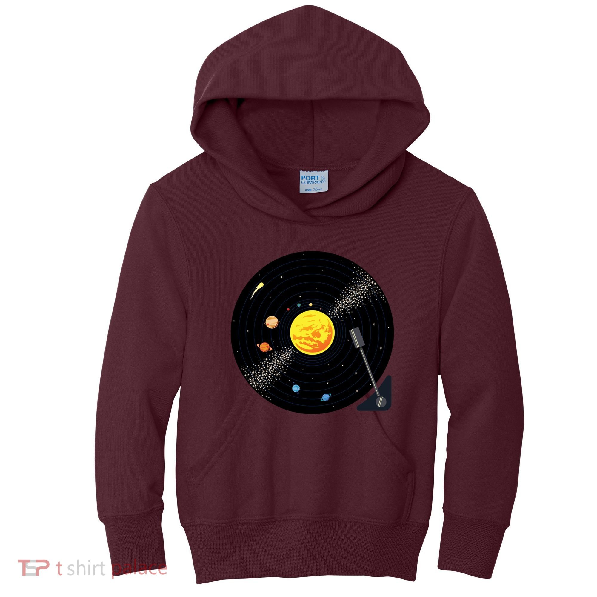 Solar System Vinyl Record Active Kids Hoodie