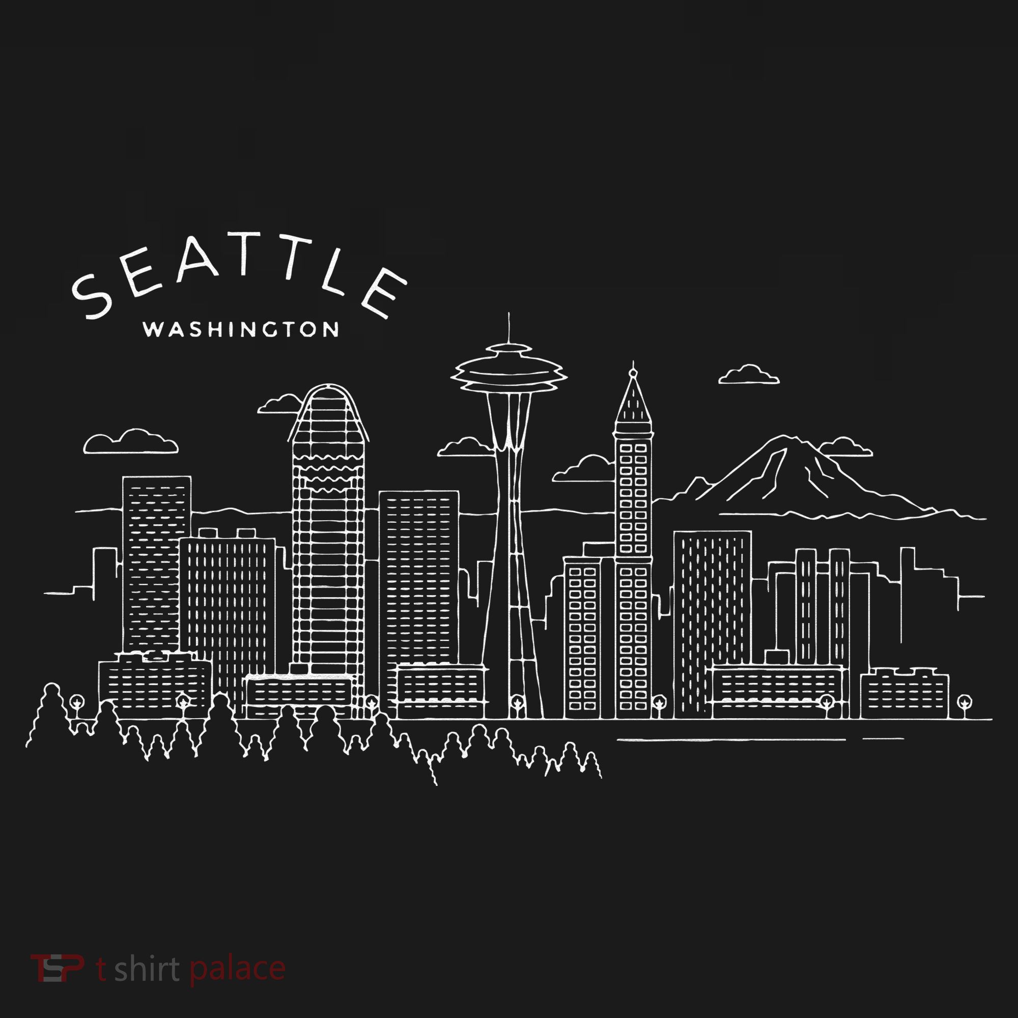 Seattle Skyline Vintage Seattle Washington T-Shirt