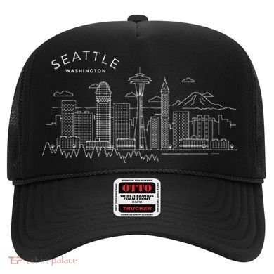 Seattle Skyline Vintage Seattle Washington Hat