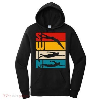 Swim Swimming Vintage Retro Swimmer Women's Hoodie