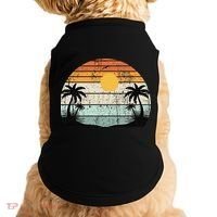 Sunshine Summer Vibes Palm Trees Beach Retro Tropical Summer Doggie Tank thumb 0