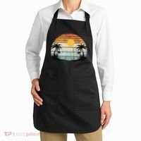 Sunshine Summer Vibes Palm Trees Beach Retro Tropical Summer Apron thumb 2
