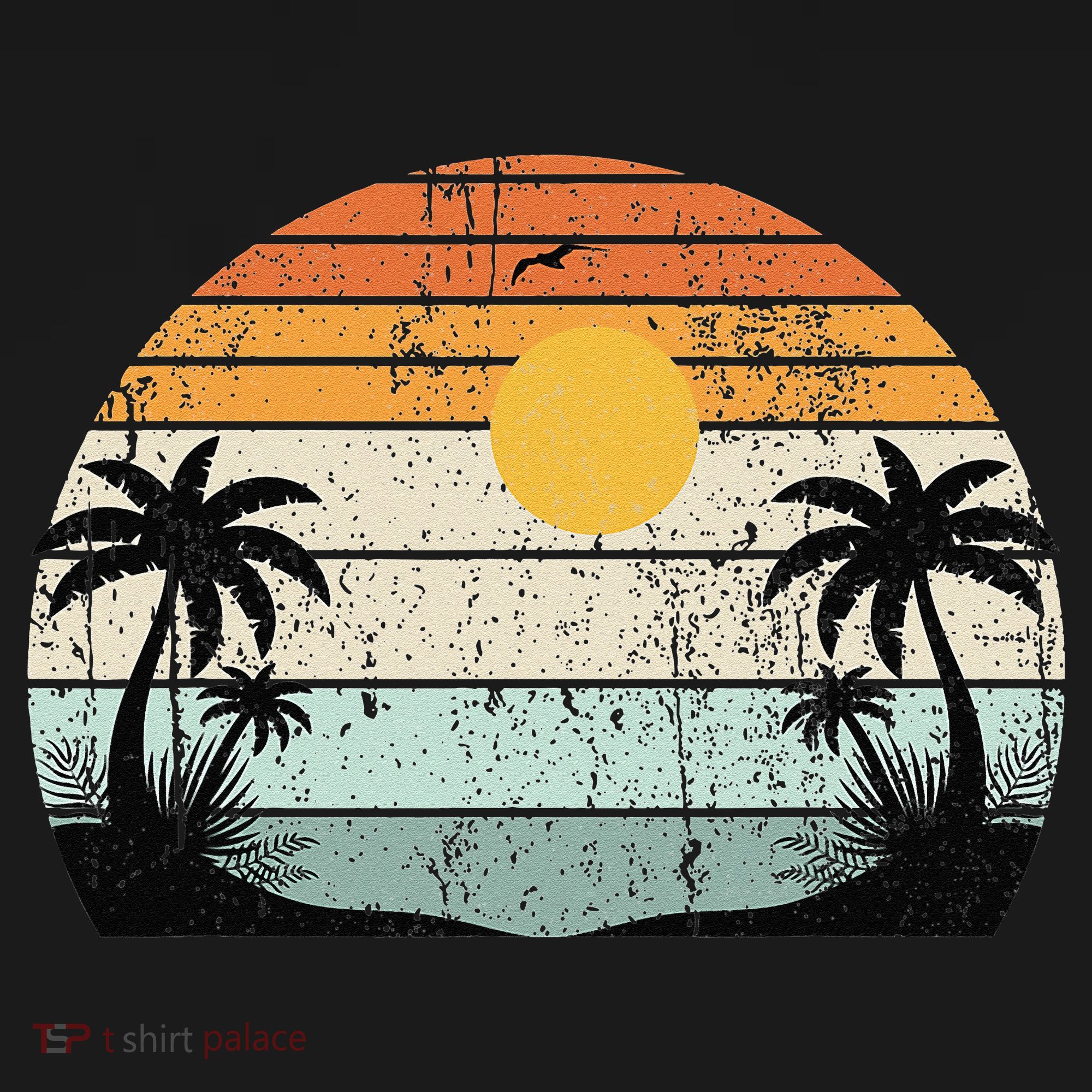 Sunshine Summer Vibes Palm Trees Beach Retro Tropical Summer Apron