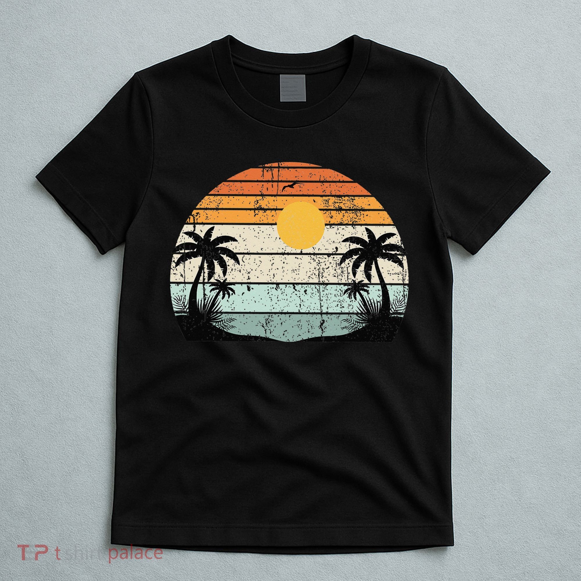 Sunshine Summer Vibes Palm Trees Beach Retro Tropical Summer T-Shirt