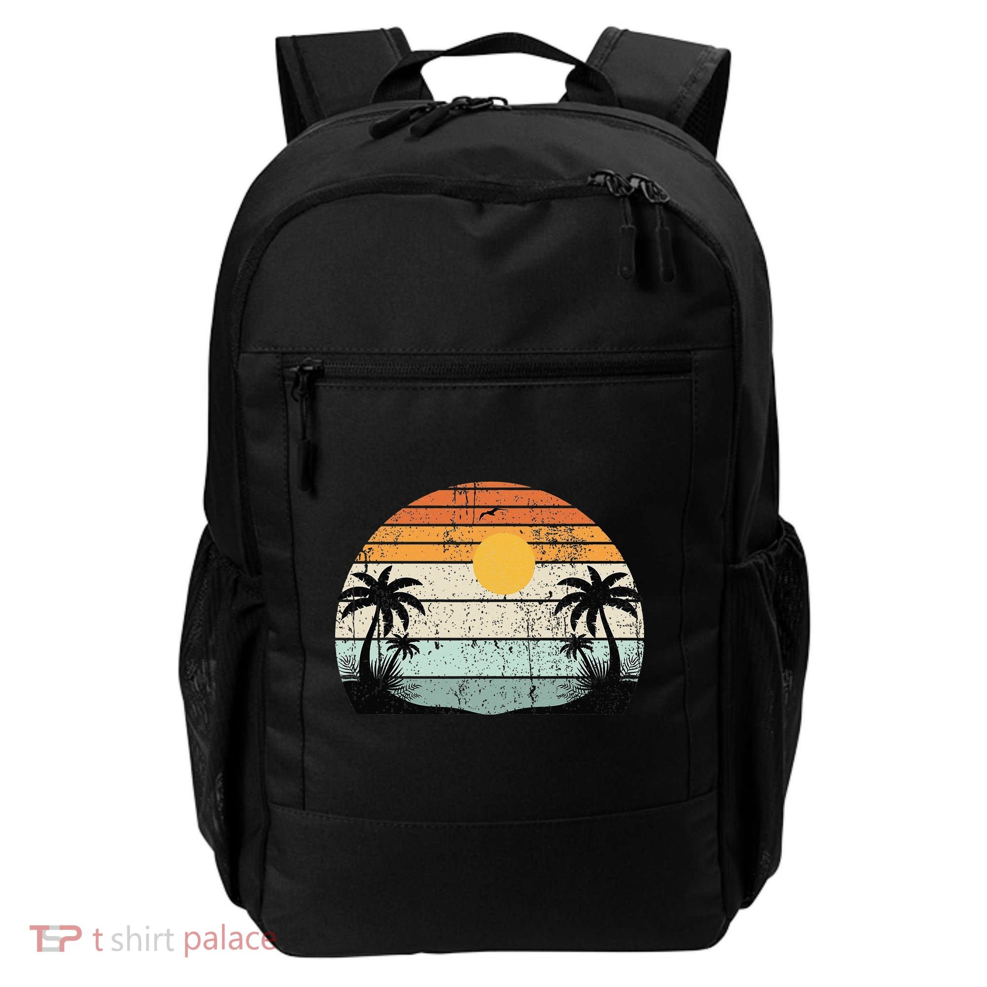 Sunshine Summer Vibes Palm Trees Beach Retro Tropical Summer Backpack