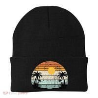 Sunshine Summer Vibes Palm Trees Beach Retro Tropical Summer Beanie thumb 0