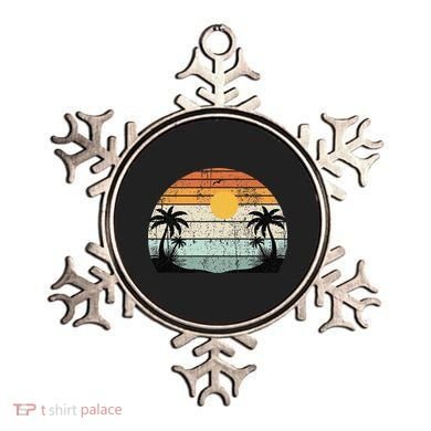 Sunshine Summer Vibes Palm Trees Beach Retro Tropical Summer Ornament