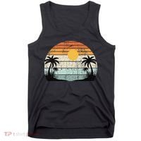 Sunshine Summer Vibes Palm Trees Beach Retro Tropical Summer Tank Top thumb 0