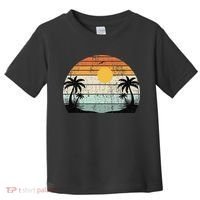 Sunshine Summer Vibes Palm Trees Beach Retro Tropical Summer Toddler T-Shirt thumb 0