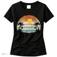 Sunshine Summer Vibes Palm Trees Beach Retro Tropical Summer Women's T-Shirt thumb 0