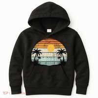 Sunshine Summer Vibes Palm Trees Beach Retro Tropical Summer Kids Hoodie thumb 0